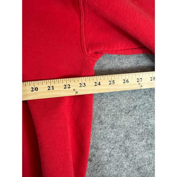 Vintage USA Cup Hoodie Mens Large Red Heavyweight Preshrunk Pullover Sweatshirt - Picture 3 of 4